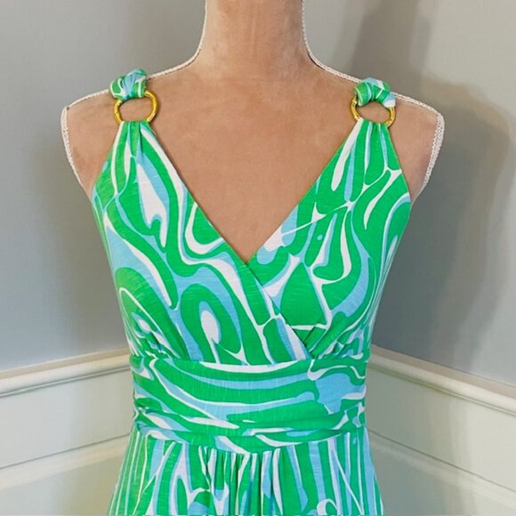 Lilly Pulitzer Villa Maxi Dress Finder Keepers Abstract Swirl Knit Maxi Small - Picture 3 of 7